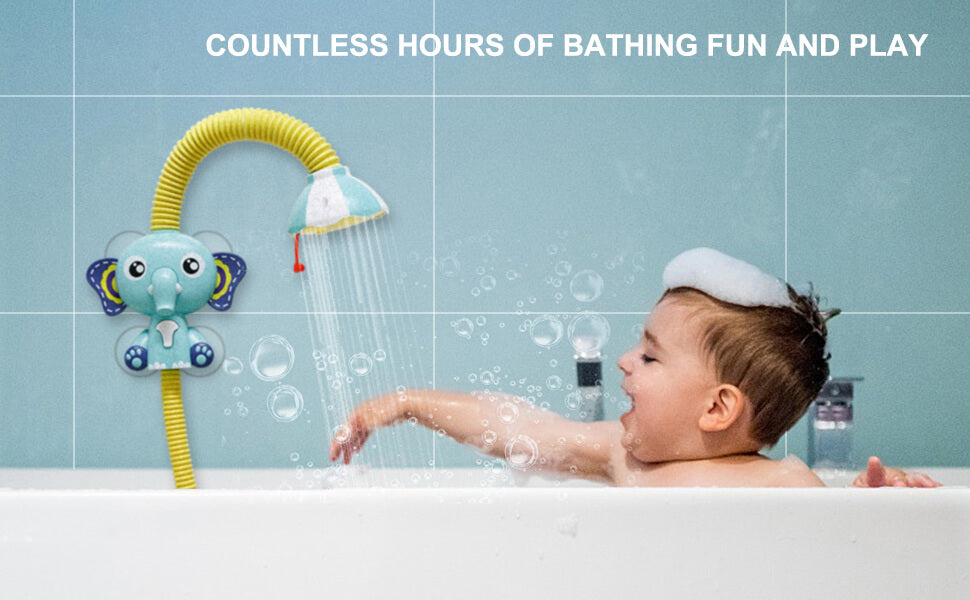 Best Bath Shower Head for Kids Sucker Electric Shower Rain Head Kids Bathing Time Toddlers Game, Electric Automatic Water Pump with Hand Shower Sprinkler, Bath Toys for Toddlers Infant Electric Shower Head, Baby Accessories, Water Games, Adjustable Sprink