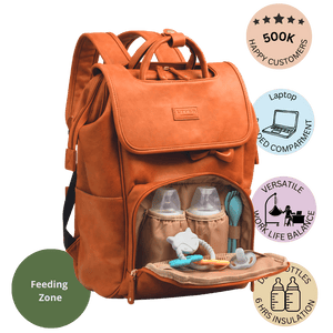 La Madison™ - Elegant Vegan Leather Diaper Bag Backpack