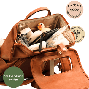 La Madison™ - Elegant Vegan Leather Diaper Bag Backpack
