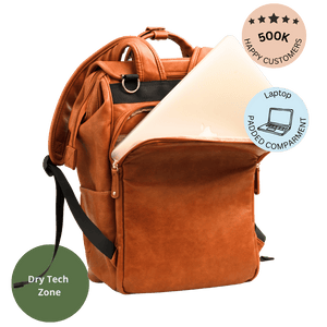 La Madison™ - Elegant Vegan Leather Diaper Bag Backpack