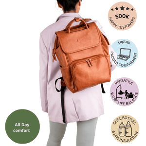 La Madison™ - Elegant Vegan Leather Diaper Bag Backpack