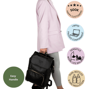 La Madison™ - Elegant Vegan Leather Diaper Bag Backpack