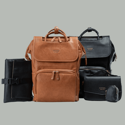 UPPER Leather Diaper Bag Backpack Set