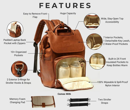 Best Trending Diaper Bag Backpack Baby Mom Gift Leather Travel Large Stylish Modern Nappy Waterproof Stroller Hospital Changing Bag