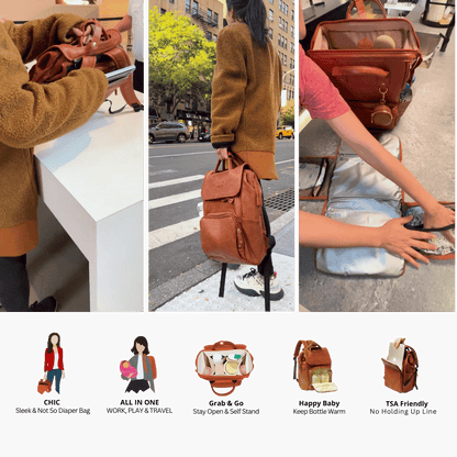 Best Trending Leather Backpack Diaper Bag for Mom Baby Gift on Sale, Travel Large Waterproof Stylish Modern Mommy Nappy Stroller Hospital Changing Bag, Spring Summer Fall Winter Christmas Holiday Sale, UPPER