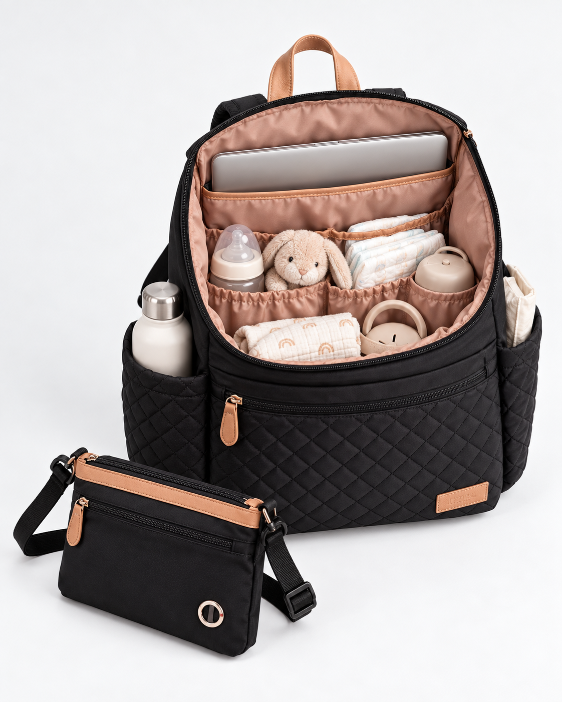 Maison Air 18L — Quilted Canvas Diaper Backpack