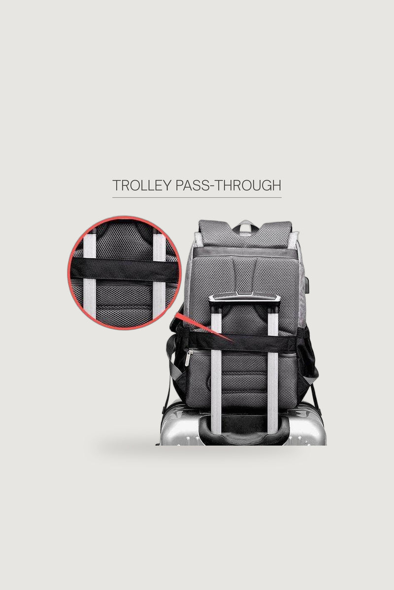 Milan backpack trolley pass-through on a suitcase