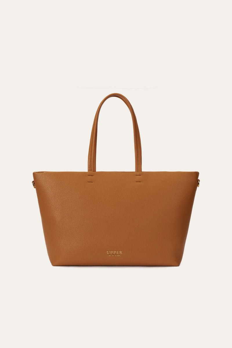 Carry-On Tote in Fauve Camel, front view