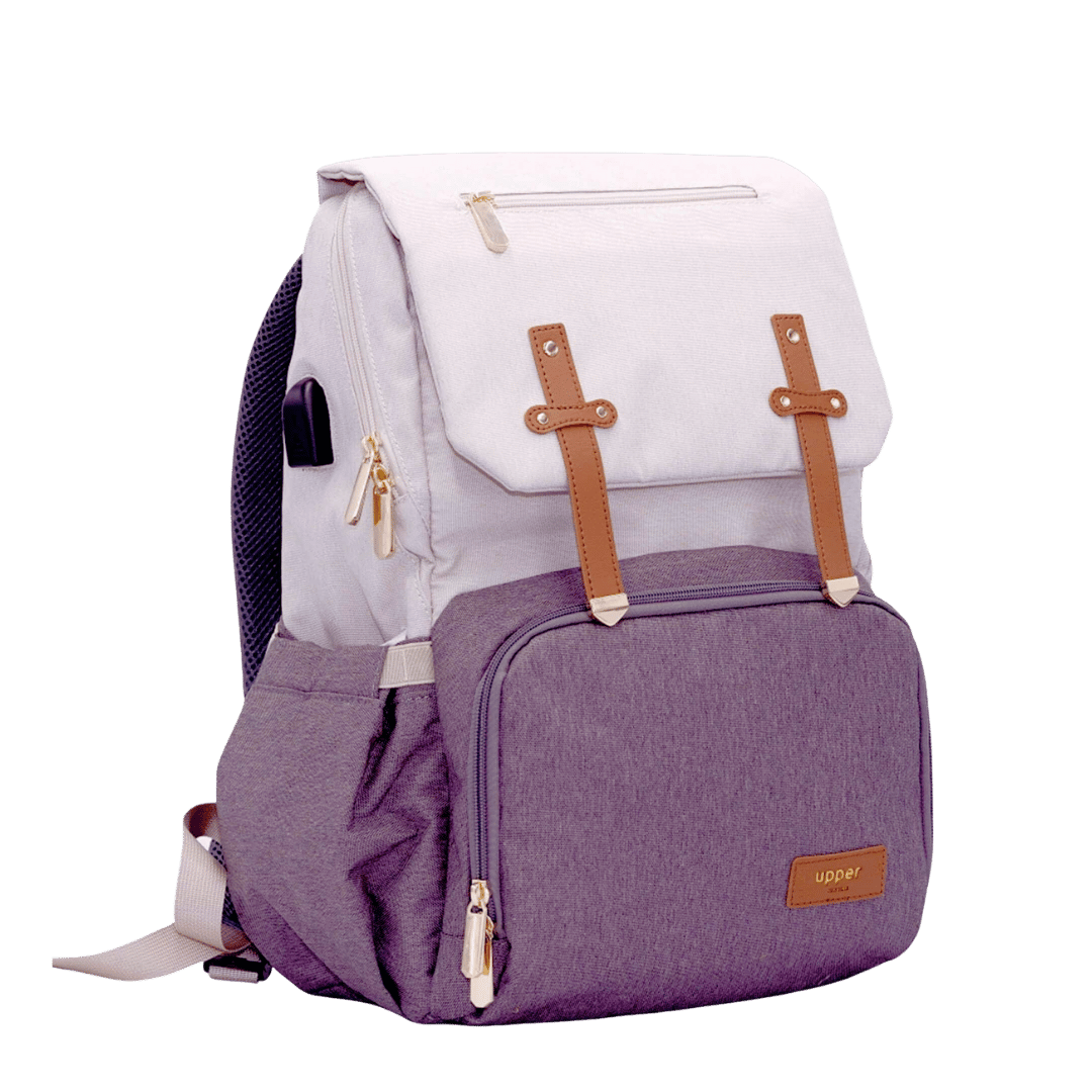 UPPER 549 - Luggage & Bags > Diaper Bags Dark Grey Milan - Light Comfort Everyday Travel Backpack (USB Charging + Bottle Warmer)