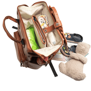 La Madison™ - Elegant Vegan Leather Diaper Bag Backpack