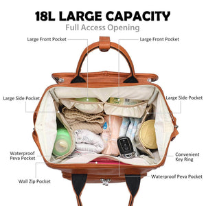 La Madison™ - Elegant Vegan Leather Diaper Bag Backpack