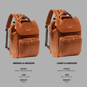 UPPER 549 - Luggage & Bags > Diaper Bags La Madison - Elegant Vegan Leather Diaper Bag Backpack