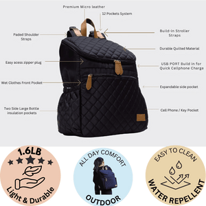 UPPER 549 - Luggage & Bags > Diaper Bags Maison - Comfort Ultra Light Diaper Bag Backpack