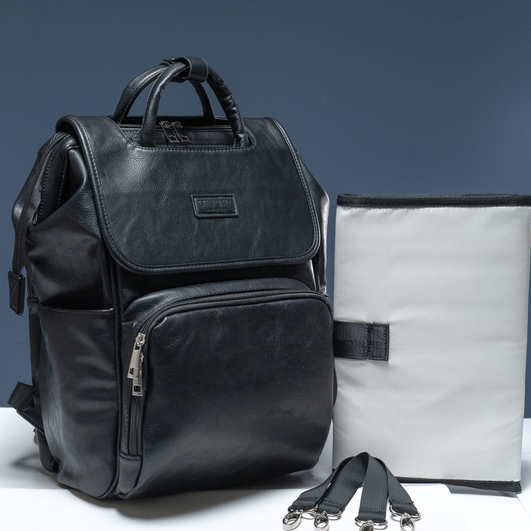 Vegan leather clearance diaper bags