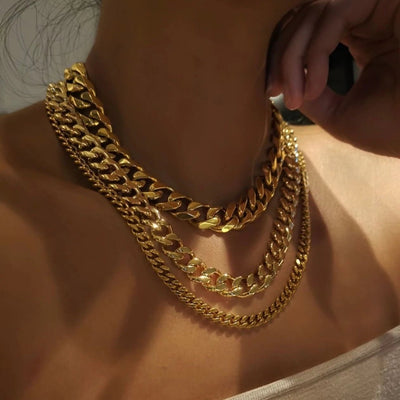 Gold Chunky Chain Necklace Best Trending for Birthday Wedding Gift Mom Wife Holiday