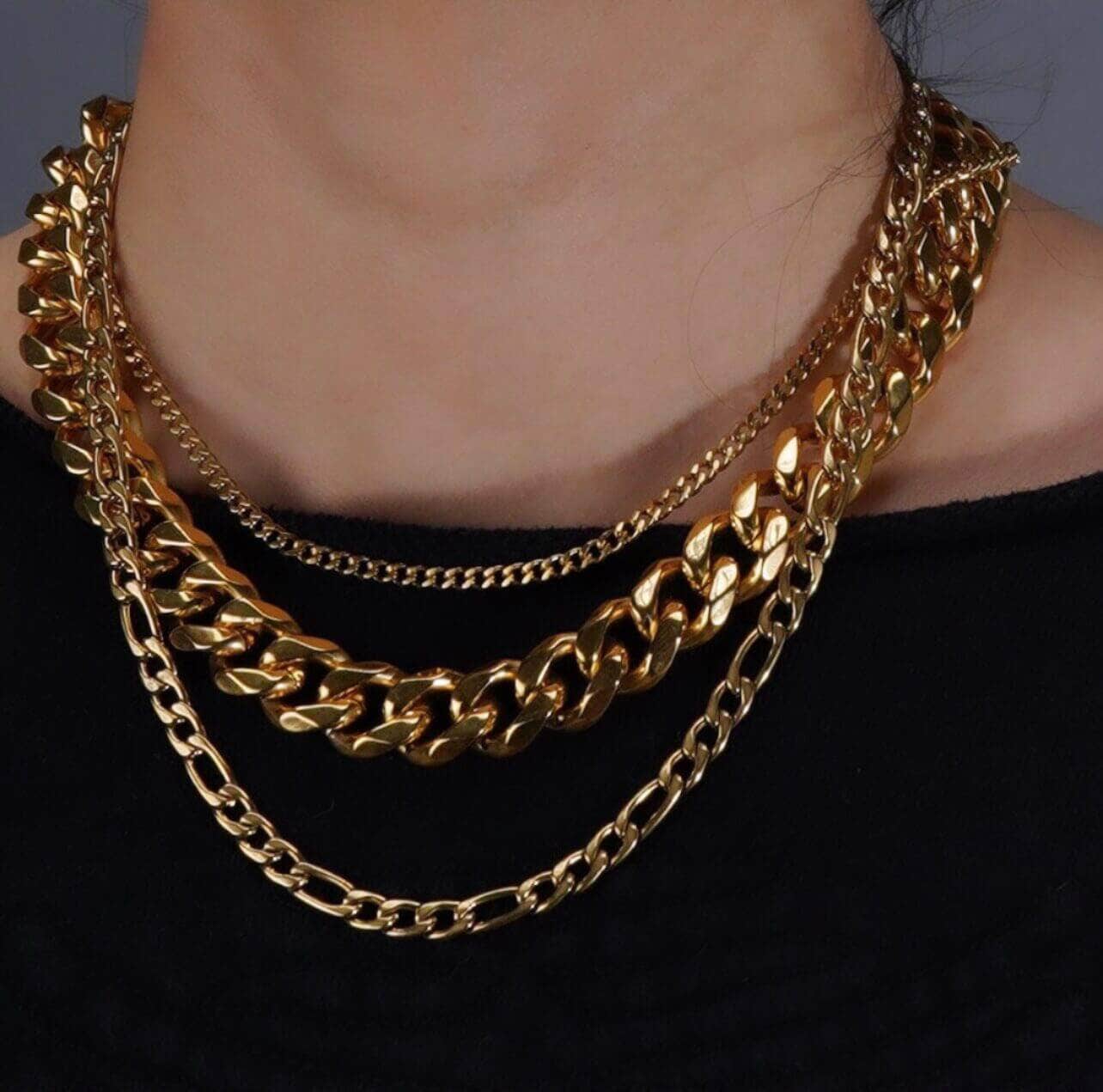 Gold Chunky Chain Necklace Best Trending for Birthday Wedding Gift Mom Wife Holiday