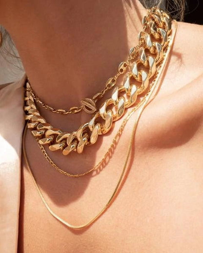 Gold Chunky Chain Necklace Best Trending for Birthday Wedding Gift Mom Wife Holiday