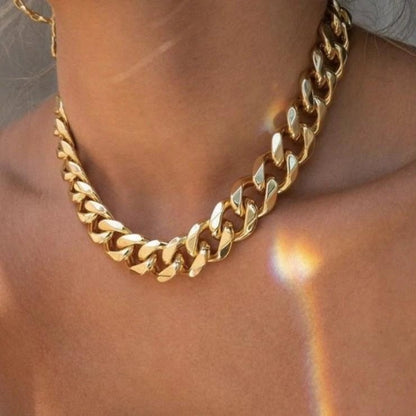 Gold Chunky Chain Necklace Best Trending for Birthday Wedding Gift Mom Wife Holiday