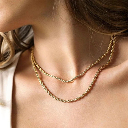 Best Trending Gold Rope Chain Necklace for Birthday Wedding Gift Mom Wife Holiday
