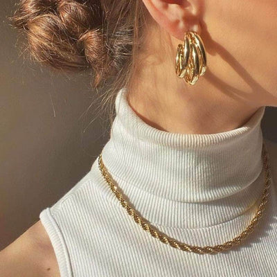 Best Trending Gold Rope Chain Necklace for Birthday Wedding Gift Mom Wife Holiday